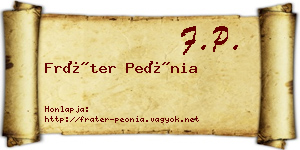 Fráter Peónia névjegykártya